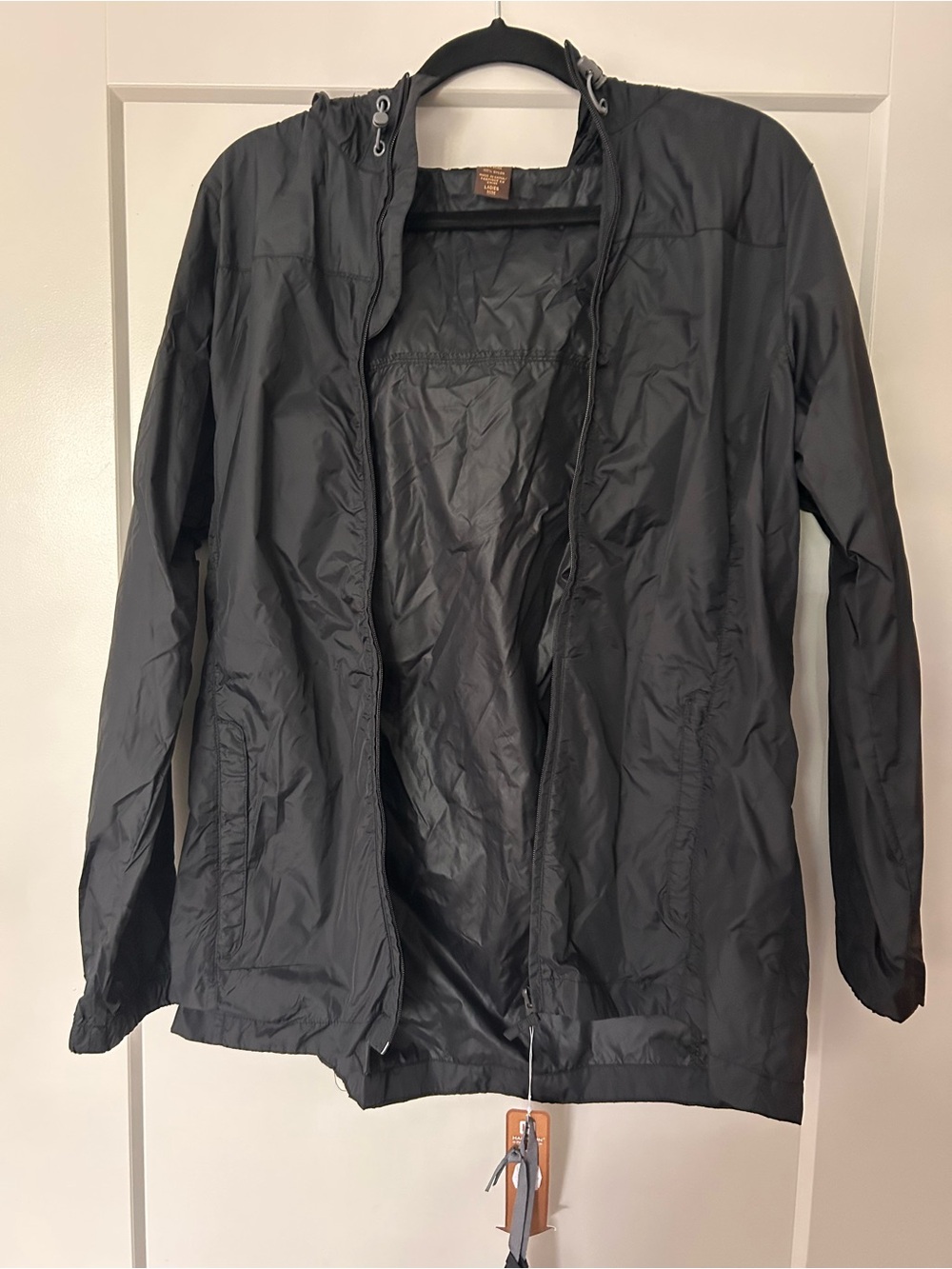 Women’s Black Lightweight Raincoat with Hood